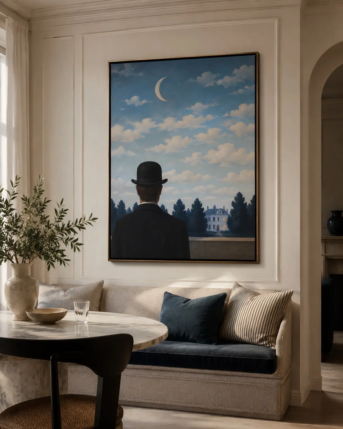 One moon, and a quiet wall